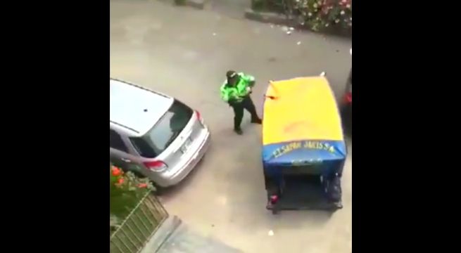 ¡Insólito! Delincuente fugó delante de un policía en Santa Anita [VIDEO]