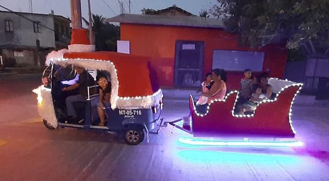 Abuelito convierte su mototaxi en trineo y remece las redes sociales [Fotos]