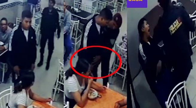 Policía mata a delincuente armado al interior de un restaurante [Video]