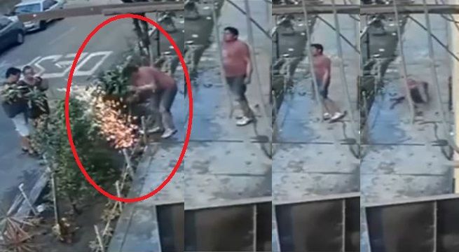 Vecino se electrocutó con cable subterráneo de su jardín [Video]