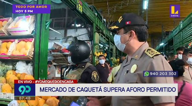 Policía Nacional controla el aforo en los mercados durante el tercer día de emergencia [VIDEO]