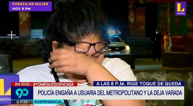 Latina ayuda a mujer que fue engañada por policía y quedó varada tras cierre del Metropolitano