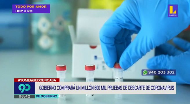 Gobierno comprará un millón 600 mil pruebas de descarte del coronavirus [VIDEO]
