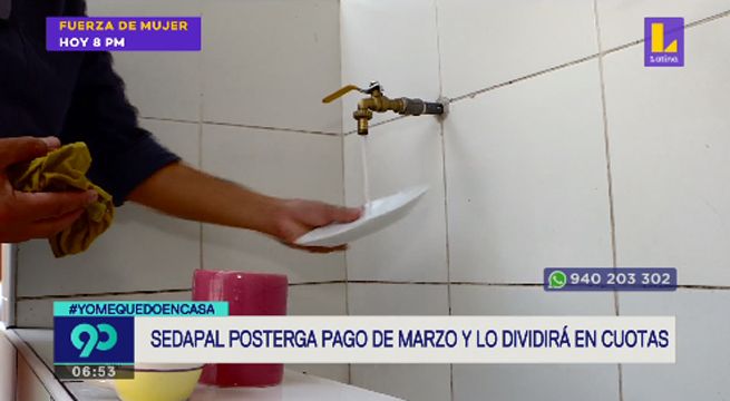 Sedapal posterga pago del mes de marzo y lo dividirá en cuotas [VIDEO]