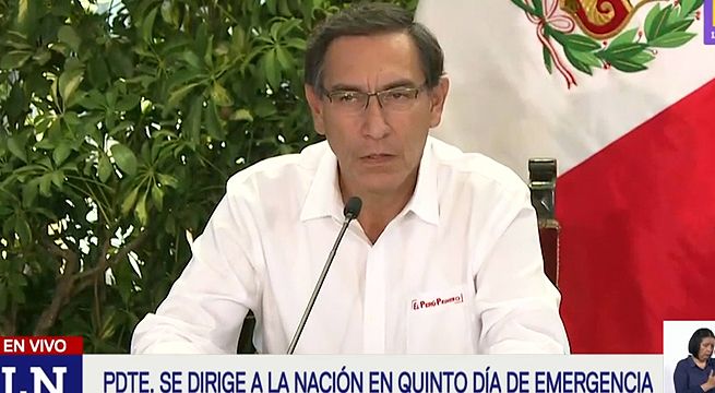 Presidente Martín Vizcarra dio conferencia en quinto día de emergencia por coronavirus