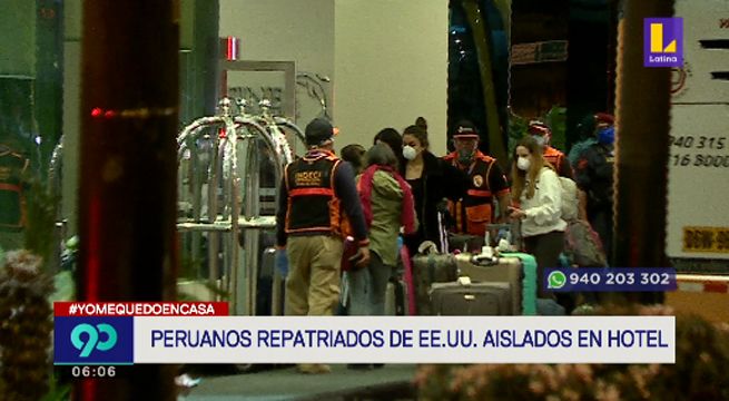Peruanos repatriados de Estados Unidos fueron aislados en un hotel [VIDEO]