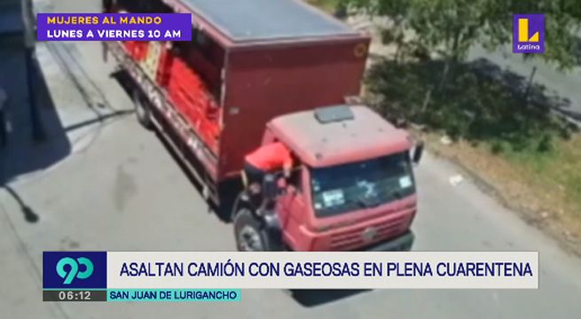 Asaltan camión con gaseosas en plena cuarentena [VIDEO]