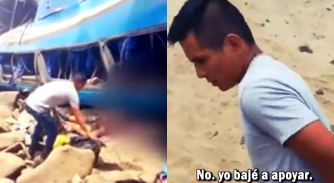 Pasamayo: sorprenden a sujeto robando a víctimas de accidente