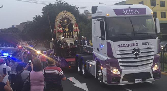 Así fue el traslado del Señor de los Milagros a Las Palmas