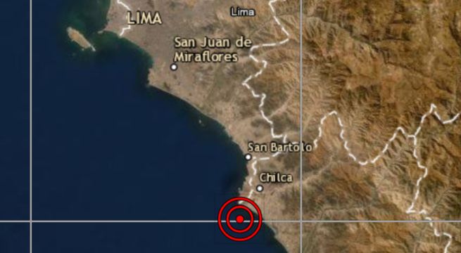 Sismo de magnitud 3.8 remeció Chilca esta mañana