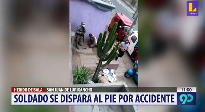 Joven soldado se dispara al pie por accidente