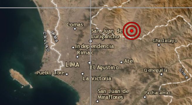 Sismo de magnitud 3.9 se reportó este viernes cerca de Chosica