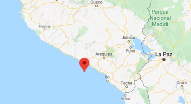 Sismo de magnitud 4.1 se reportó este jueves en la costa de Arequipa