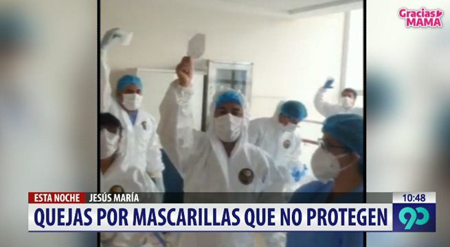Un grupo de enfermeras protestó por entrega de mascarillas que no protegen