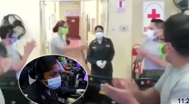Mujer policía se recupera del Covid-19 y se reintegra a sus funciones [Video]