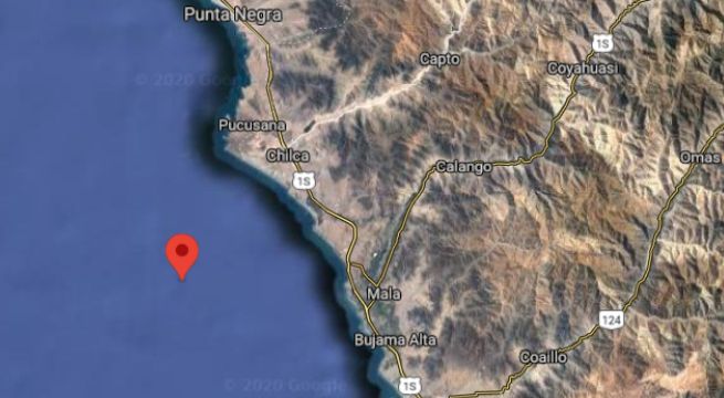Sismo de magnitud 3.8 se produjo esta tarde en el sur de Lima