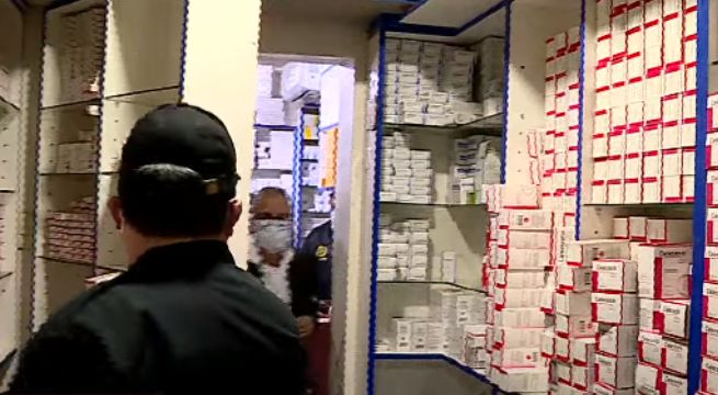 Hallan medicinas usadas contra la COVID-19 en almacén clandestino del centro de Lima