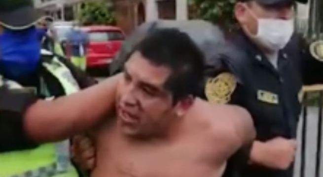 Surco: detienen a ebrio que no portaba mascarilla y arrojaba piedras a vecinos [VIDEO]