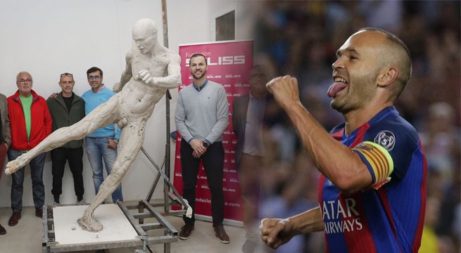 Crean estatua de Andrés Iniesta desnudo y se vuelve viral en las redes sociales [FOTO]