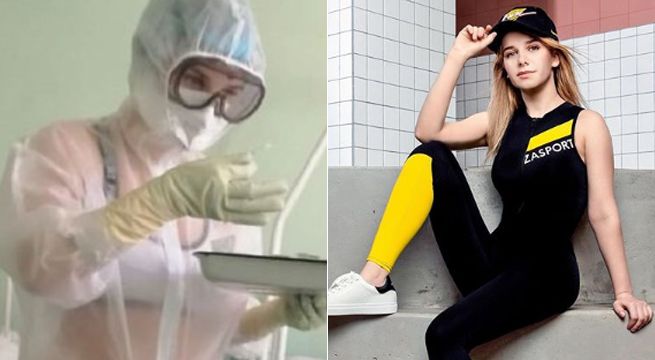 Enfermera que atendió a pacientes con Covid-19 usando traje de protección traslúcido será modelo