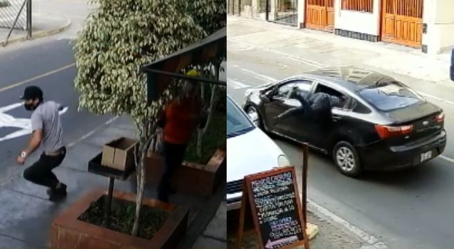 Ladrón roba celular y huye en un auto tras ingresar por la ventana [VIDEO]