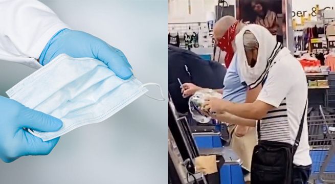 Captan a hombre en un supermercado usando su ropa interior como mascarilla