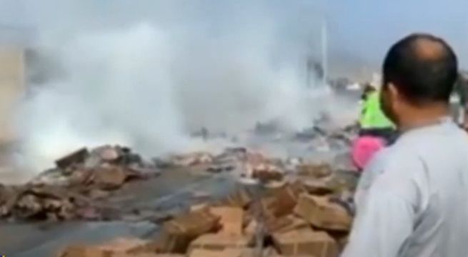 Sujetos prenden fuego a camión porque chofer se negó a llevarlos a Huacho