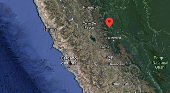 Pasco: sismo de magnitud 3.8 se produjo esta noche en Oxapampa