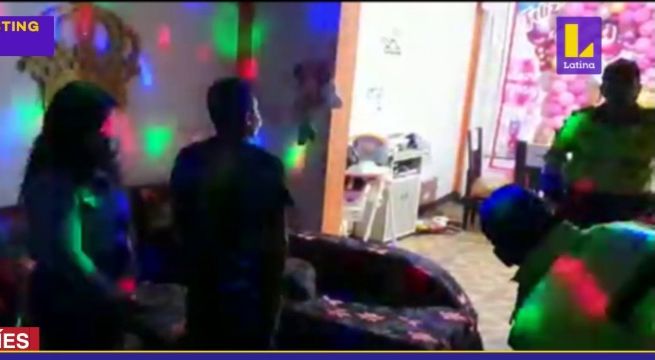Intervienen escandalosa fiesta con luces sicodélicas en Comas [Video]