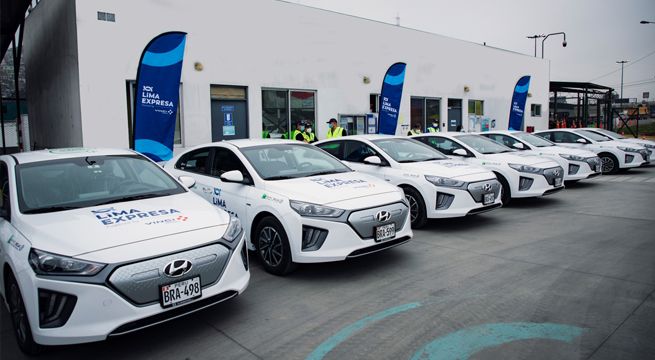 Flota de vehículos eléctricos al servicio de la vía expresa línea amarilla y vía de evitamiento