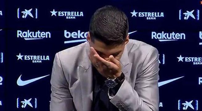 Luis Suárez se quiebra durante su despedida del Barcelona [VIDEO]