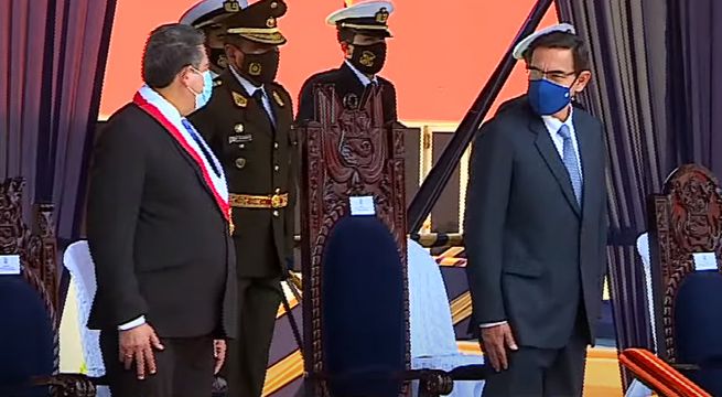 Vizcarra y Merino se reencontraron en homenaje a Miguel Grau en el Callao [VIDEO]