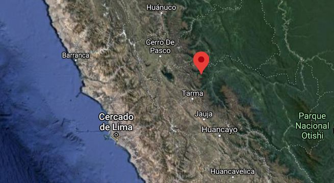 Junín: sismo de magnitud 4.1 se produjo esta tarde en Chanchamayo