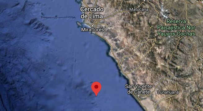 Sismo de magnitud 4.5 se produjo esta mañana cerca de Mala