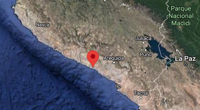 Arequipa: sismo de magnitud 4.0 se registró esta mañana en Camaná