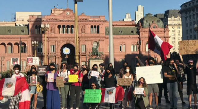 Peruanos en el extranjero se manifestaron en contra del gobierno de Manuel Merino [VIDEO]