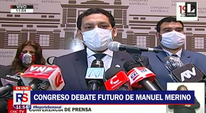 El congreso de la República pide la renuncia de Manuel Merino [VIDEO]