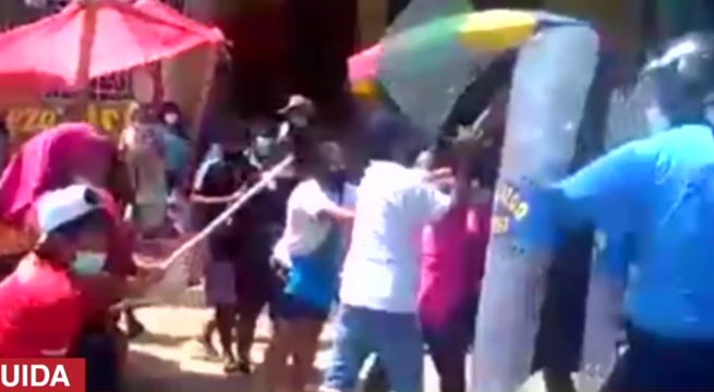 Ambulantes atacaron a serenos durante intervención en mercado de Tumbes