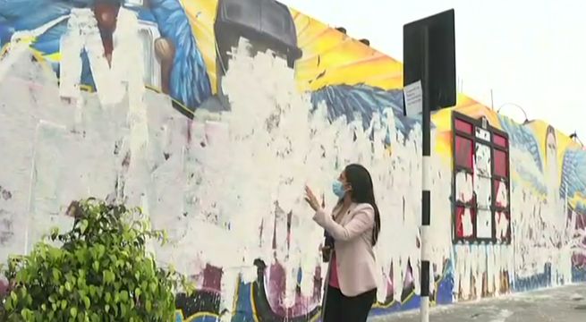 Desconocidos vandalizan mural en memoria de Inti Sotelo y Jack Pintado