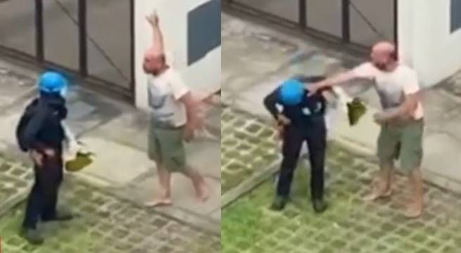 Miraflores: Sujeto golpeó a trabajador que le cortó la luz [Video]