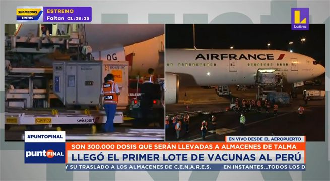 Así fue la llegada del primer lote de vacunas al Perú [VIDEO]