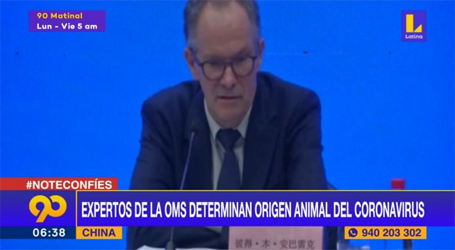 Expertos de la OMS determinan origen animal del coronavirus