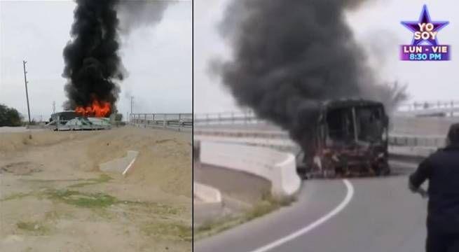 Manifestantes quemaron bus de transporte urbano [Video]
