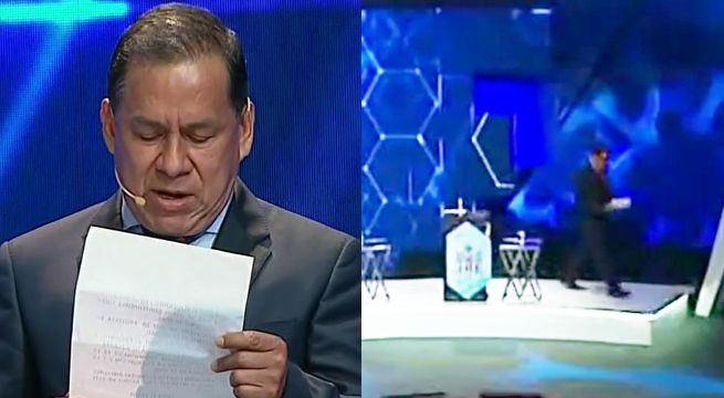 José Vega leyó un comunicado y abandonó el debate presidencial