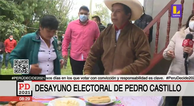 Pedro Castillo desayunó junto a su esposa y sus tres hijos