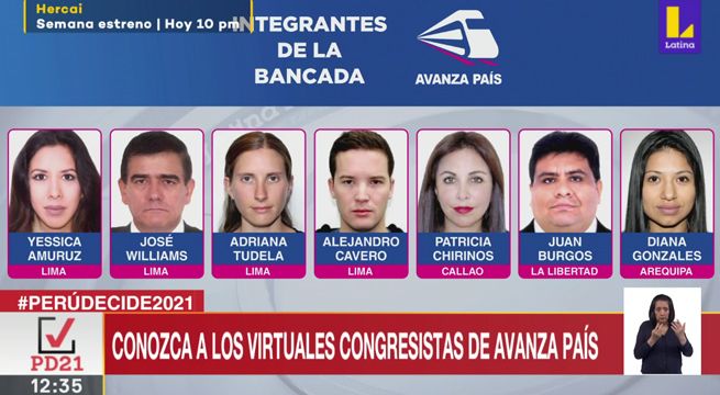 Ellos son los virtuales congresistas de Avanza País para el período 2021-2026
