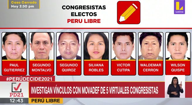 Ellos son los virtuales congresistas de Perú Libre para el período 2021-2026