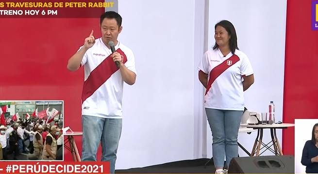 Kenji Fujimori se mostró al lado de su hermana Keiko en mitin [Video]