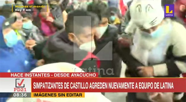 Simpatizantes de Pedro Castillo agreden nuevamente al equipo de Latina