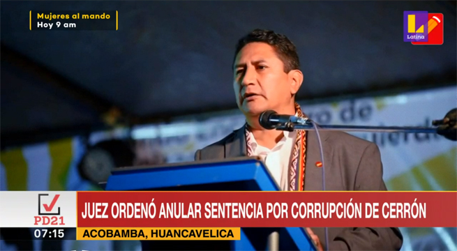 Juez ordenó anular sentencia por corrupción de Vladimir Cerrón